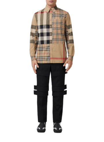 Burberry Cotton Patchwork Check Shirt