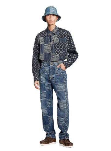 Louis Vuitton - Louis Vuitton Giant Damier Waves Monogram Denim Pants