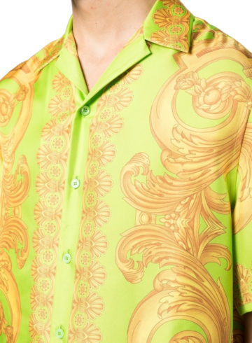 Versace - baroque-print silk shirt