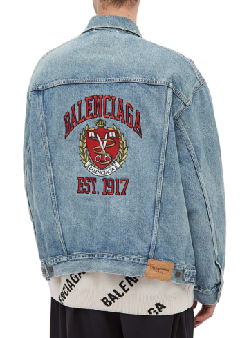 Balenciaga - Balenciaga Back college logo denim jacket