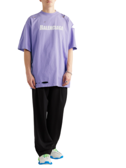 Balenciaga - Oversized Distressed Logo-Print Cotton-Jersey T-Shirt