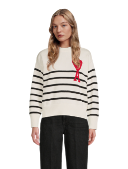 AMI Paris - Ami De Cœur Striped Cotton And Wool Sweater