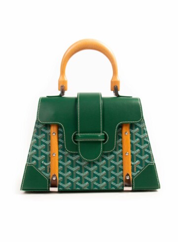 Goyard - Green Coated Canvas and Leather PM Saigon Top Handle Bag