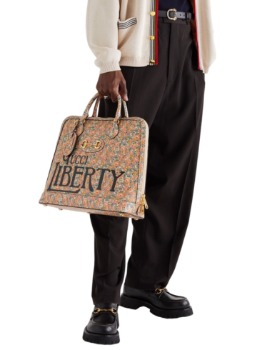 Gucci - Liberty Horsebit 1955 Printed Leather Tote Bag