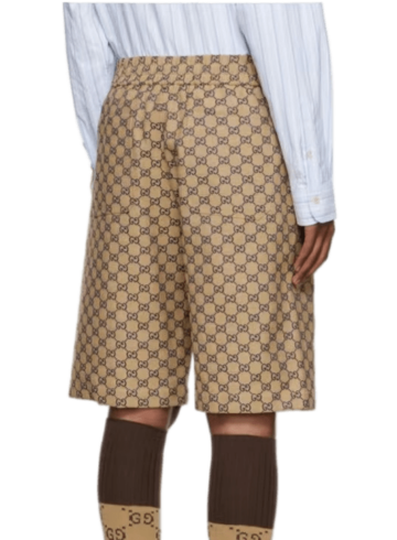 Gucci - Elasticated-waist cotton-blend GG-jacquard shorts